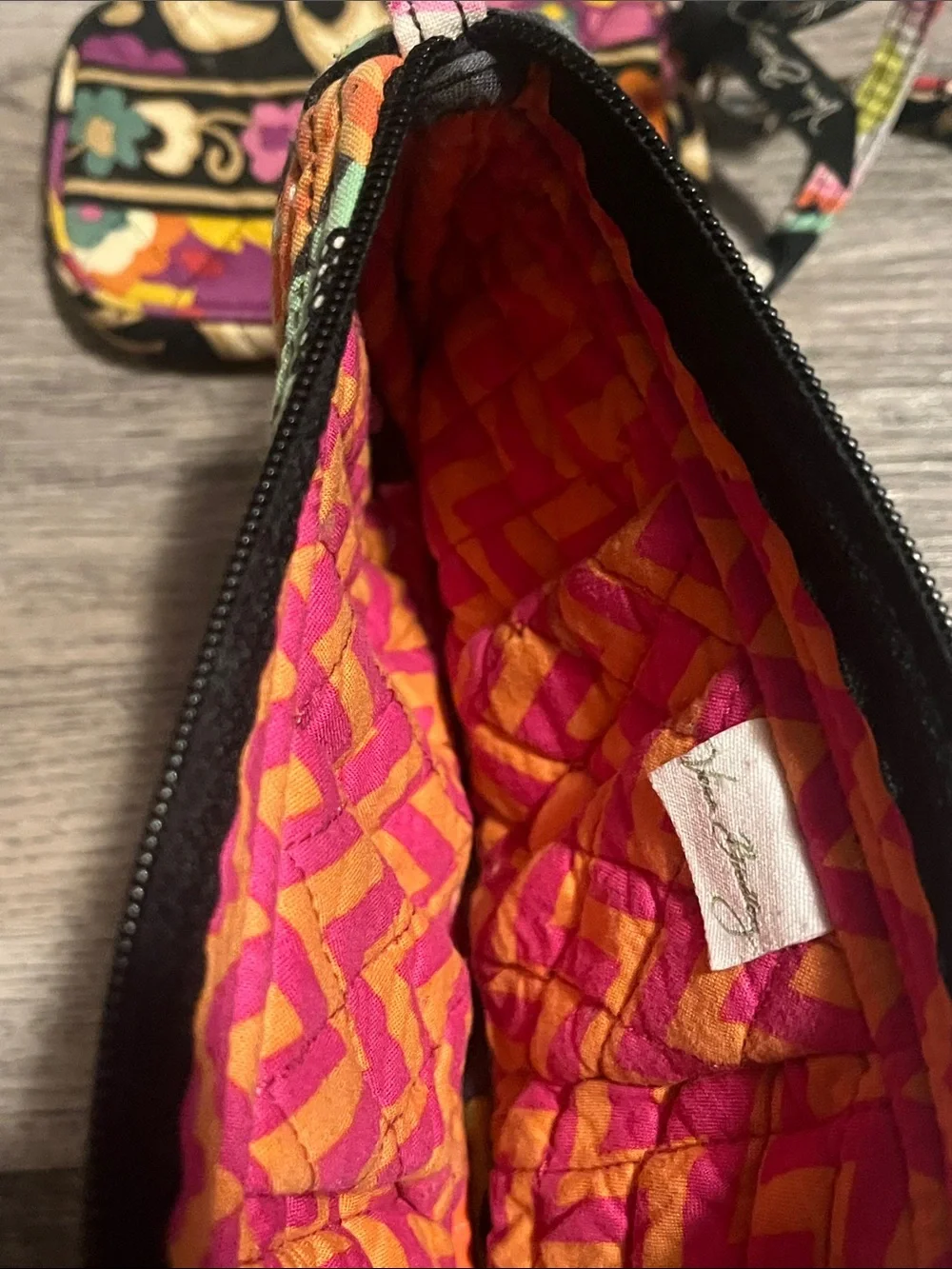 Vera Bradley Black Multi Floral Quilted Crossbody with Coin Pouch - Picture 3 of 8